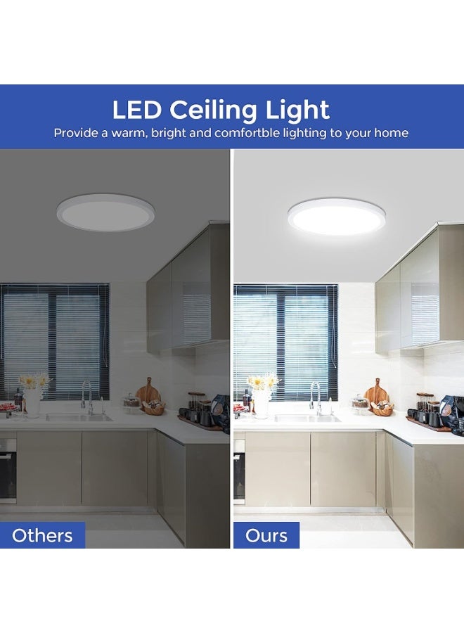 DUNISO Modern LED Ceiling Light, 3 Color Selectable Kitchen Light, Edge-Lit Flush Mount Ceiling Light Fixture for Kitchen, Bedroom, Laundry and Closet Room, White - Image 5